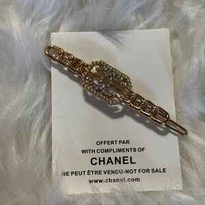 GWP CC Gold and Crystal Hair Barrette